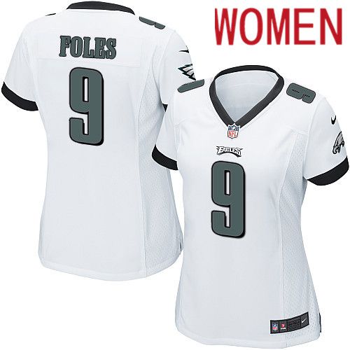 Women Philadelphia Eagles #9 Nick Foles Nike White Game NFL Jersey